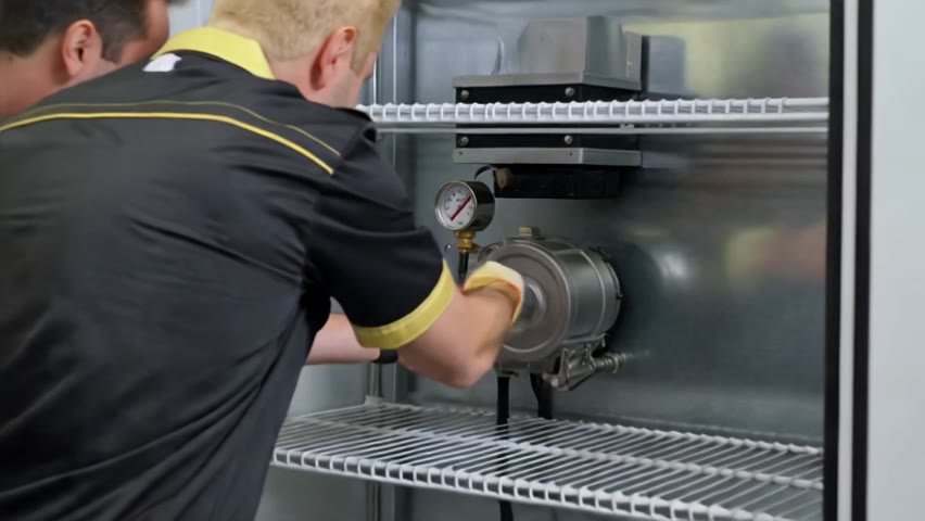 Commercial Refrigeration Cape Town - commercial refrigeration technician working on a cold room system