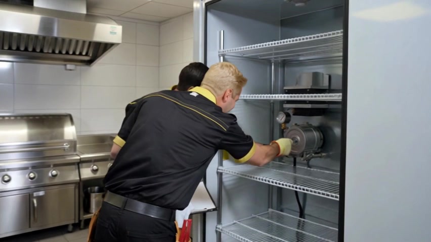 Commercial Refrigeration Cape Town - refrigeration technician servicing a commercial cold room condensing unit